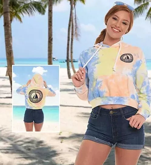 Patel Dye Crop Top Sweatshirt