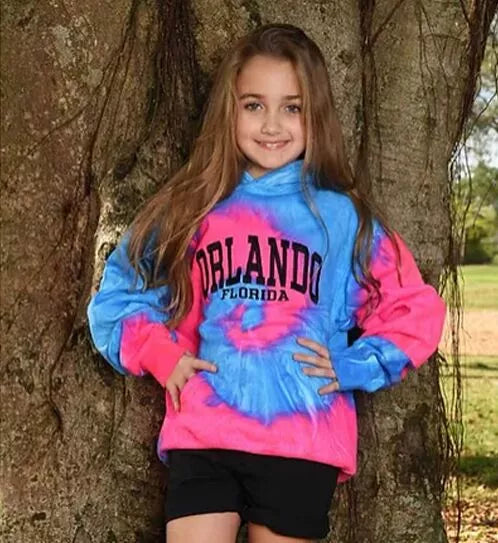 Neon Crew Neck Hooded Sweatshirt